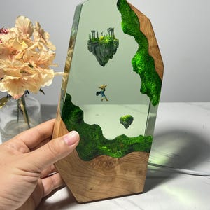 TOTK Resin Wood Night Light gift for game fans - Tabletop Decor, Birthday Gift, Master Sword Lamp, Resin Egg TLOZ BOTW, Father's Day Gifts