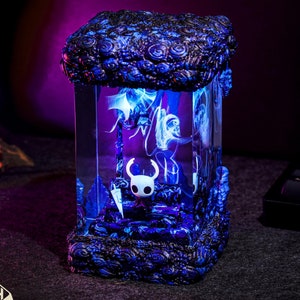 K.night from Holl.ow Kn.ig.ht Epoxy Lamp ver 2 Hornet Resin Lamp H.ollow knight figure Terrarium Personalized Night Light diorama lamp
