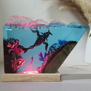 Orca Shark and Turtle Resin Night Lights, Manta Ray and Jellyfish Resin Lamp - Unique Christmas Gift for him, Handcrafted Gift for her
