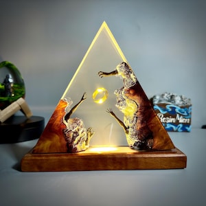 Custom Fantasy Gift for Her or Kids , Custom resin lamp, boyfriend gift, Epoxy and Wooden Lamp, unique lamp Gift for men, Christmas gift